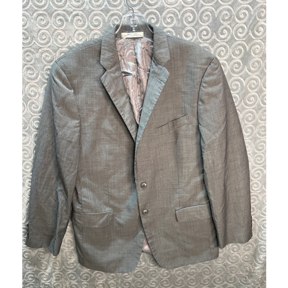 Joseph Abboud Gray 100% Wool Blazer Jacket 42R/W36 Two Button‎